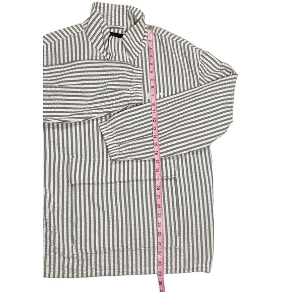 Levi's Mens M White Gray Striped Half Zip Pullover Long Sleeve Jacket - Picture 8 of 10